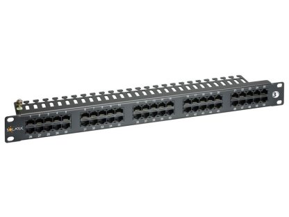 SOlARIX - patch panel, ISDN panel Solarix 50 x RJ45 cerný 1U