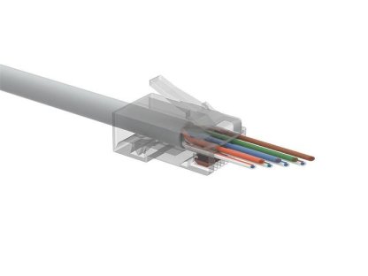 SOLARIX univerzální EASY konektor RJ45 CAT6 UTP 8p8c na drát i licnu (SXRJ45-6-UTP-EASY)