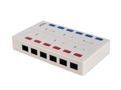 SOLARIX víceportový box  CAT5e UTP 12 x RJ45 bílý
