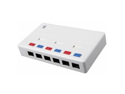 SOLARIX víceportový box  CAT5e UTP 6 x RJ45 bílý