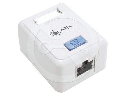 SOLARIX zásuvka CAT5e STP 1 x RJ45 na omítku bílá (spodní vývod)
