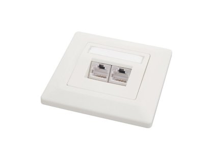 SOLARIX Zásuvka CAT6 STP 2 x RJ45 pod omítku bílá