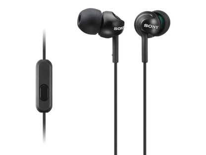 SONY sluchátka MDR-EX15AP, handsfree, černé (MDREX15APB.CE7)
