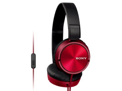 SONY sluchátka MDR-ZX310AP - handsfree, červené (MDRZX310APR.CE7)