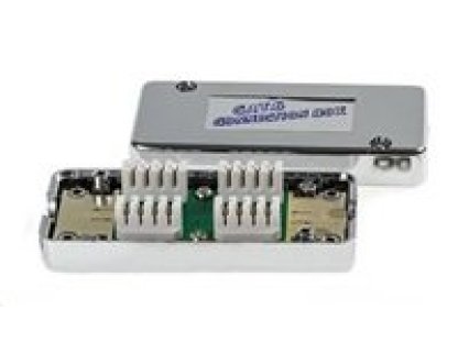 Spojovací box STP Cat6 narážecí, stríbrná (SB-STP-C6-SLR)