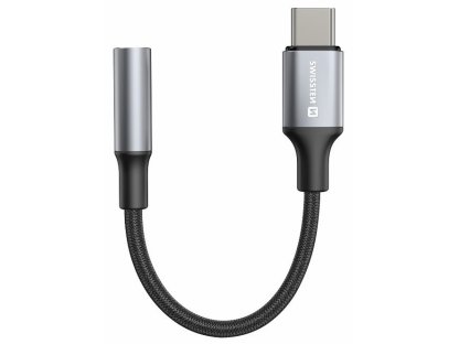 SWISSTEN TEXTILE Audio adaptér USB-C (M) - 3.5mm Jack 0.15m černá (73502311)