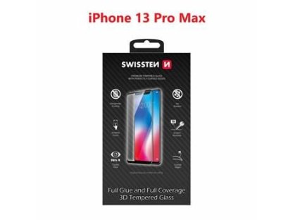 SWISSTEN ultra durable 3D APPLE IPHONE 13 Pro Max ČERNÉ (64701889)