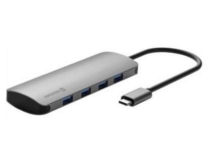 SWISSTEN USB-C HUB 4-IN-1 (4x USB 3.0) ALUMINIUM (44040101)