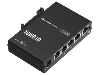 TELTONIKA TSW010 prumyslový nemanažovaný switch, 5x 10/100, bez zdroje (TSW010000000)