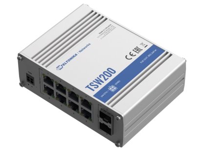 Teltonika TSW200 PoE+ Unmanaged Switch 8, 10/100/1000, 2x SFP ports (TSW200)