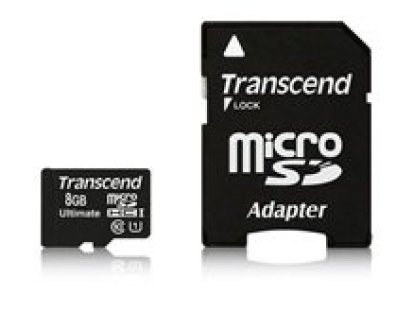 TRANSCEND 8GB Micro SDHC Class 10 + adaptér (TS8GUSDHC10U1)