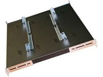 TRITON Police s perforací 19", 1U/650mm, nosnost 80kg, černá (RAB-UP-650-A4)