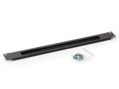 TRITÓN Průchozí panel 1U s kartáčem BK (RAB-ZP-X03-A2)