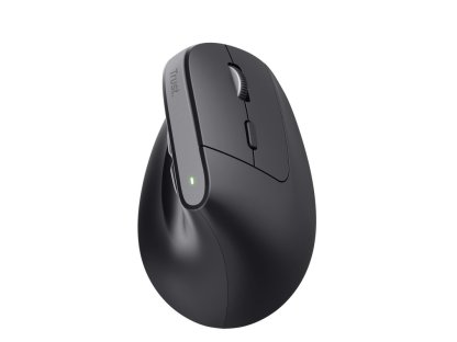 TRUST myš Bayo+ Ergonomická vertikální myš, Bezdrátová, černá (25146)