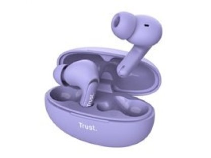 TRUST sluchátka Yavi - Bluetooth ENC, špunty, fialová (25297)