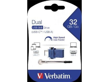 VERBATIM 32GB Store 'n' Go Dual Drive USB 3.0/USB Type-C, modrá (49966)