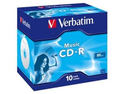 VERBATIM CD-R(10-pack)AudioLiveit!/Color/Jewel/80m (43365)