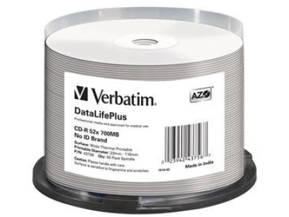 VERBATIM CD-R (50-Pack)/ 52x/ 700MB/ ThermoPrint/ NoID (43756)