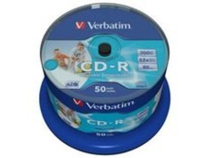 VERBATIM CD-R (50-Pack) Spindle Printable (43438)