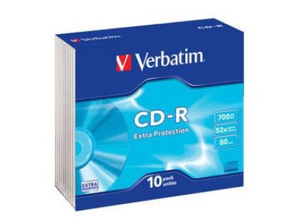VERBATIM CD-R 700MB 52x slim 10ks (43415)
