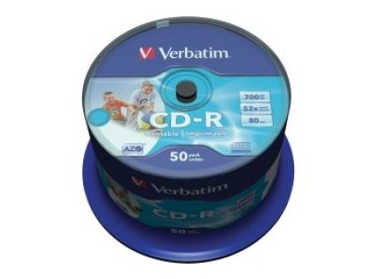 VERBATIM CD-R 700MB Printable 52x spindl 50ks (43309)