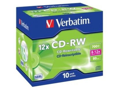 VERBATIM CD-RW 700MB 12x jewel 10ks (43148)
