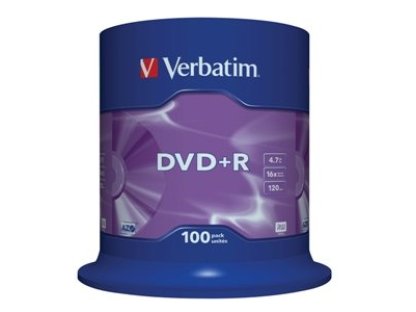 VERBATIM DVD+R 4,7GB 16x spindl 100ks (43551)