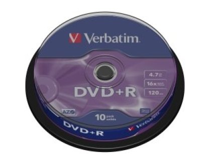 VERBATIM DVD+R 4,7GB 16x spindl 10ks (43498)