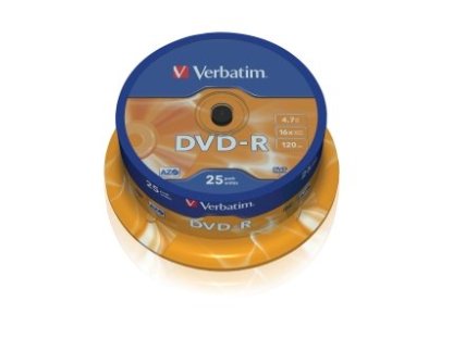 VERBATIM DVD-R 4,7GB 16x spindl 25ks (43522)