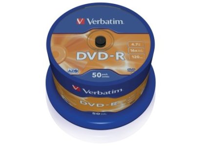 VERBATIM DVD-R 4,7GB 16x spindl 50ks (43548)