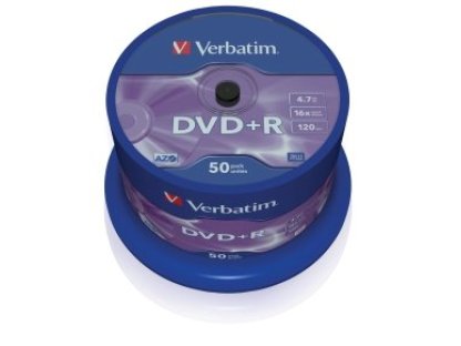 VERBATIM DVD+R 4,7GB 16x spindl 50ks (43550)
