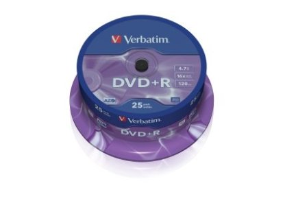 VERBATIM DVD+R 4,7GB 16x spinl 25ks (43500)