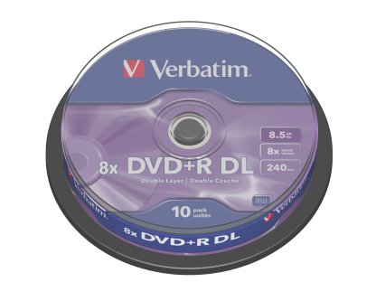 VERBATIM DVD+R 8,5GB 8x spindl 10ks (43666)