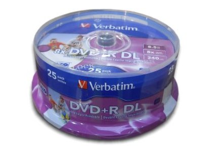 VERBATIM DVD+R 8,5GB 8x spindl 25ks (43667)
