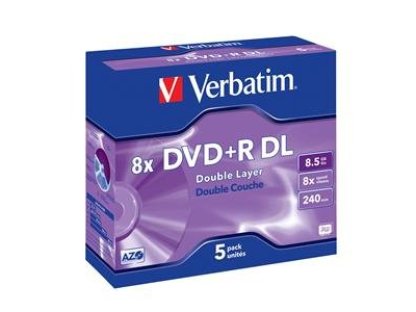 VERBATIM DVD+R DL 8x jewel 5ks (43541)