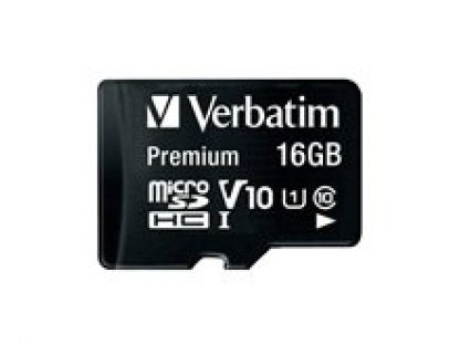VERBATIM MicroSDHC karta 16GB Premium, U1 + SD adaptér (44082)