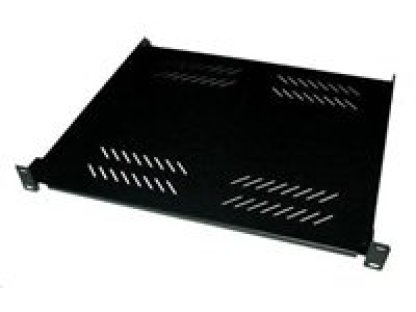XTENDLAN 19" police s perforací 1U/280mm, nosnost 25kg, černá (CPOLIC1U28-B)