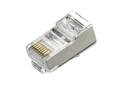 XTENDLAN Konektor STP RJ45 CAT5e, drát, stíněný, kulatý (KonektorRJ45SOLSTP)