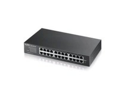 ZYXEL GS-1100-24E - Přepínač neřízený, 24 x 10/100/1000, Lze montovat do rozvaděče, pro připevnění na zeď (GS1100-24E-EU0103F)