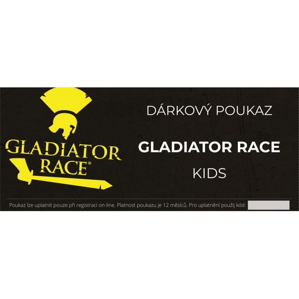 DÁRKOVÉ POUKAZY - 500 / 1.000 / Gladiator Race / Kids Gladiator Race / Gladius