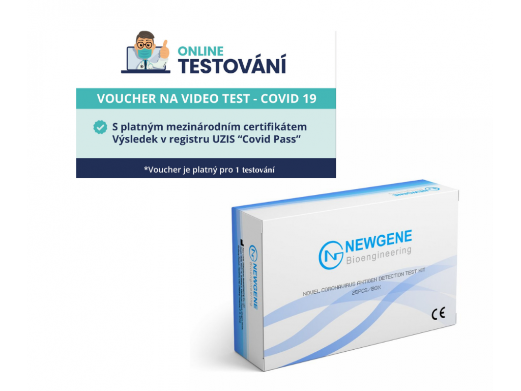 Package od 25 pcs nasal and salivary antigen tests + 25 vouchers for video-assisted testing 