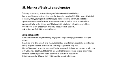Skládanka přátelství a spolupráce