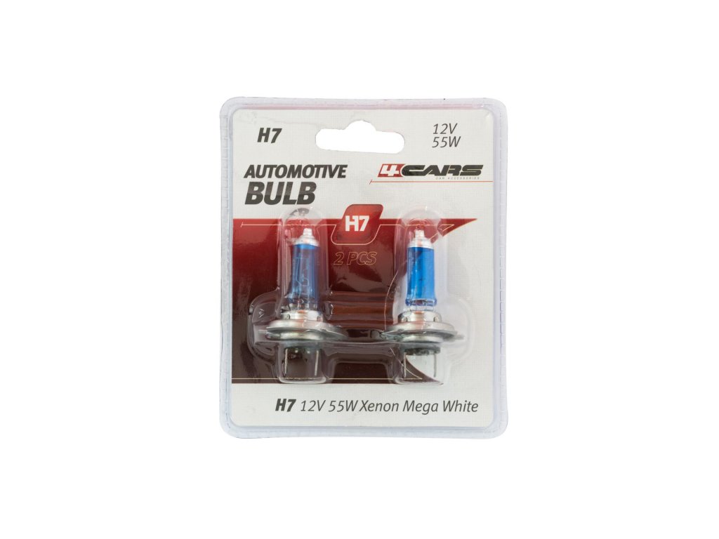 4CARS 12V H7 55W Xenon Mega White 2ks (double blister)