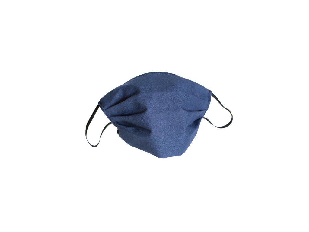 4CARS Dvojvrstvové bavlnené rúško modré bez vzoru s gumičkou 1ks