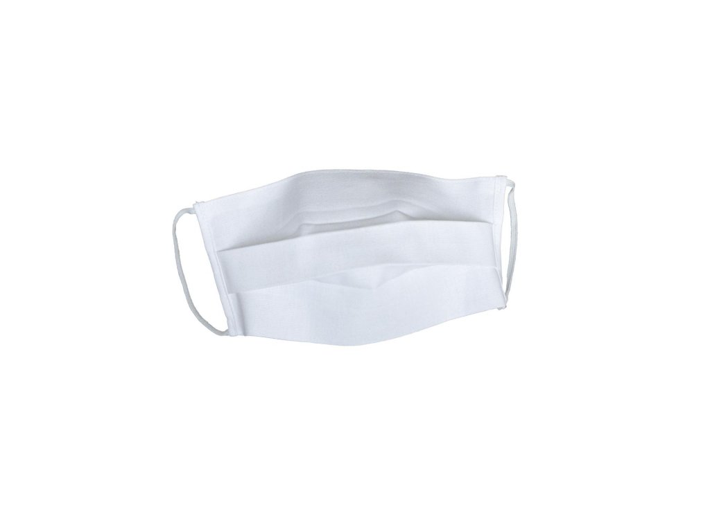 4CARS Dvojvrstvové ochranné bavlnené rúško biele  s gumičkou 1ks - väčšie