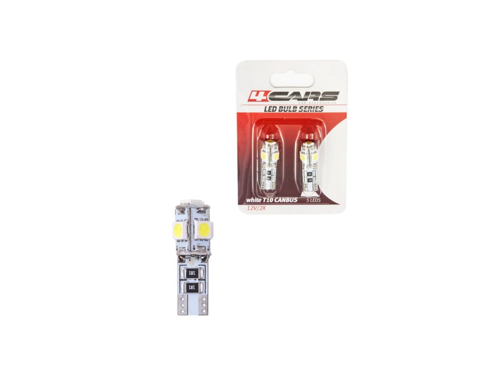 4CARS LED ŽIAROVKA 5LED 12V CANBUS 5050SMD T10