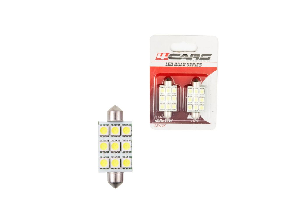 4CARS LED ŽIAROVKA 9LED 12V FESTOON 5050SMD T11X44MM