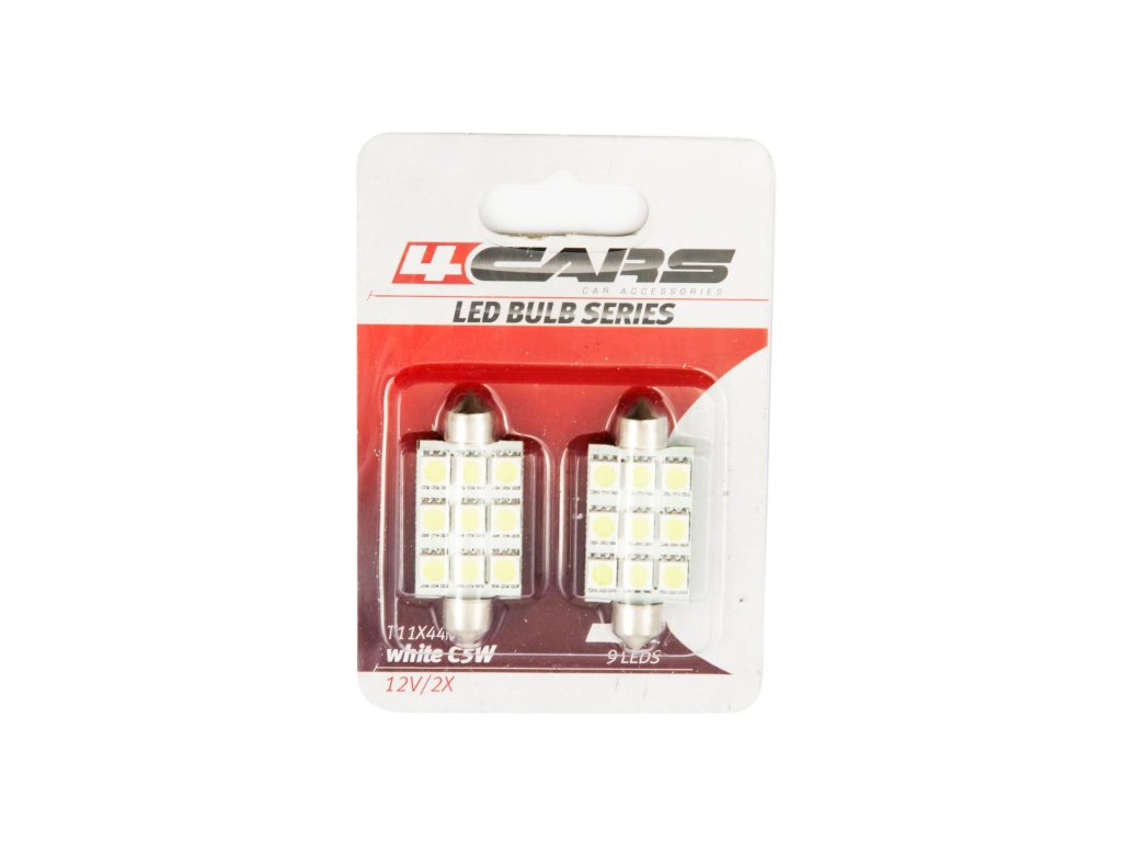 4CARS LED ŽIAROVKA 9LED 12V FESTOON 5050SMD T11X44MM