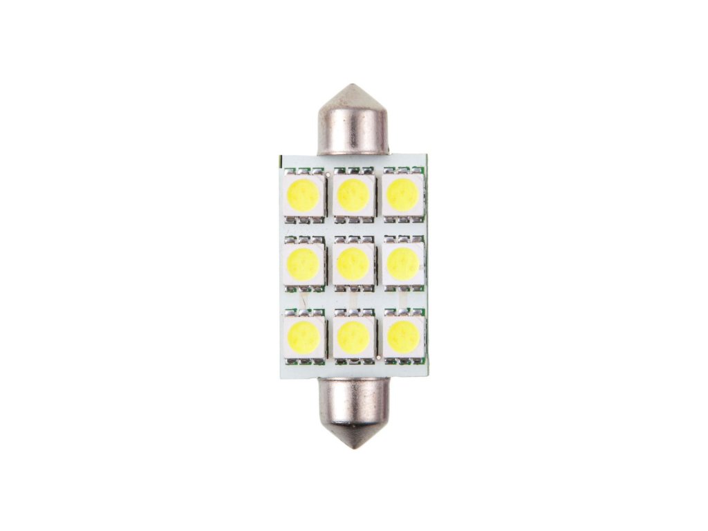 4CARS LED ŽIAROVKA 9LED 12V FESTOON 5050SMD T11X44MM