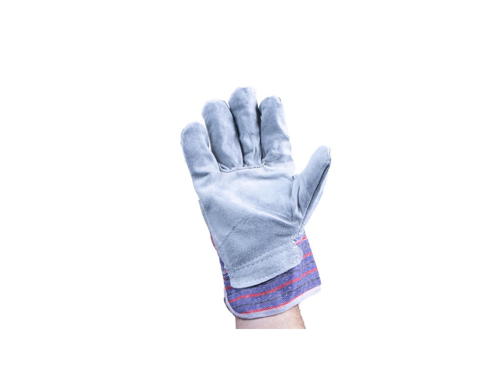 4CARS Pracovné rukavice - kožené sivé